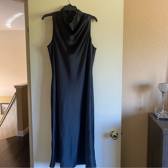 Antonio Melani Marine Satin Halter cowl neck slip dress NWOT - Picture 2 of 9